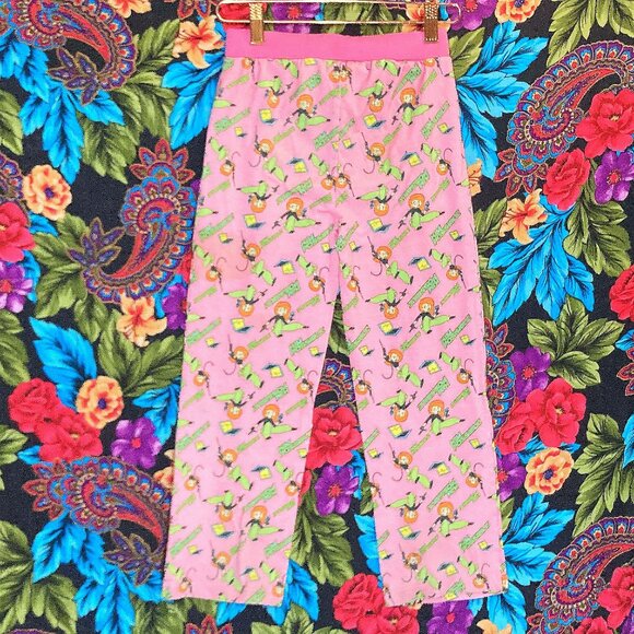 GIRL'S KIM POSSIBLE PAJAMA PANTS Y2K 2000's GIRL'S SIZE 6/6X BOTTOMS FABRIC DIY - Picture 5 of 5